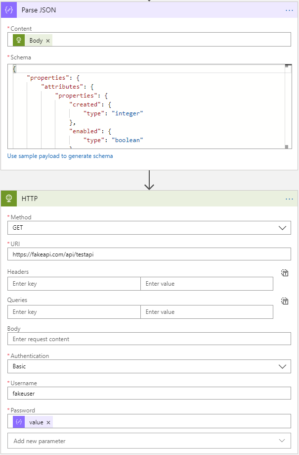 Parse JSON and use in HTTP call